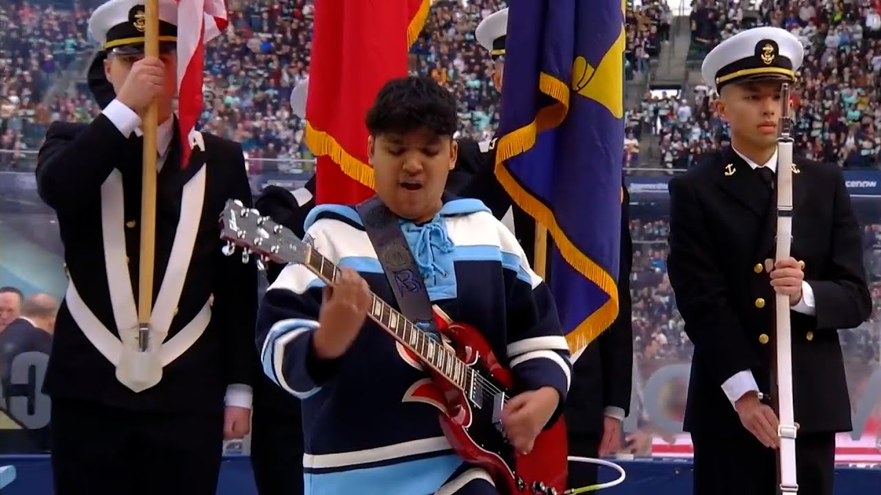 14-year-old SHREDS the Anthem at the Winter Classic 🇺🇸🎸
