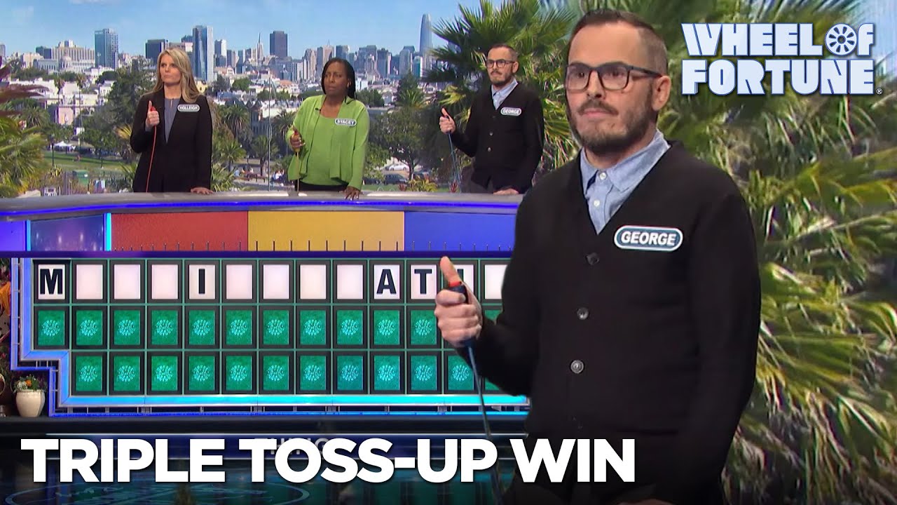 George Solves All 3 Puzzles in the Triple Toss-Up Round | Wheel of Fortune