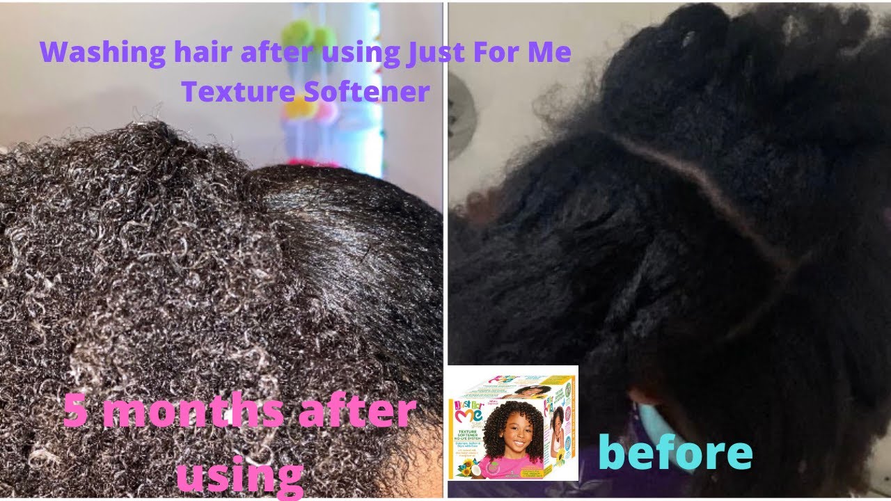 5 Months After Using Just For Me Texture Softener No-Lye System on Daughters Hair & Curly Hair Wash