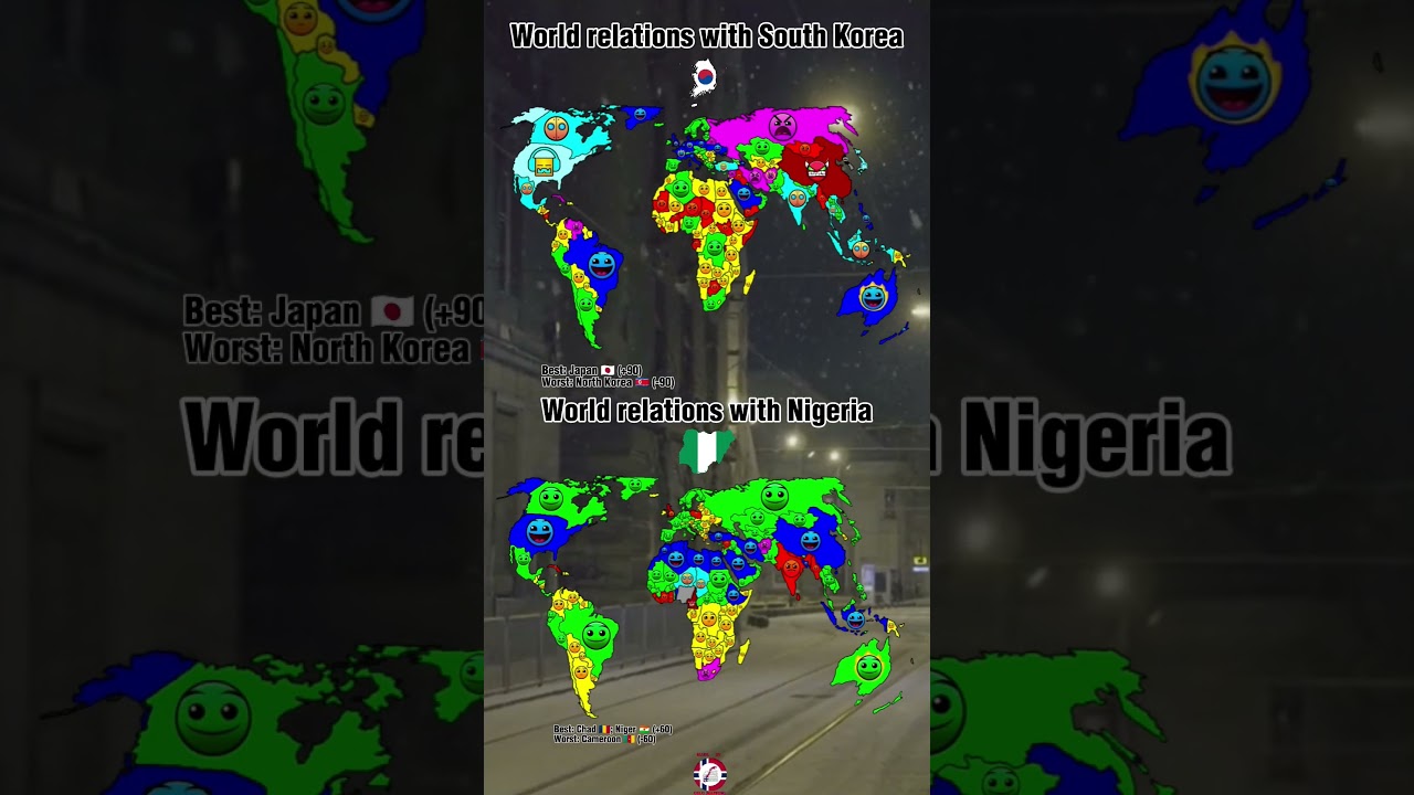 World relations with South Korea 🇰🇷 Vs World relations with Nigeria 🇳🇬