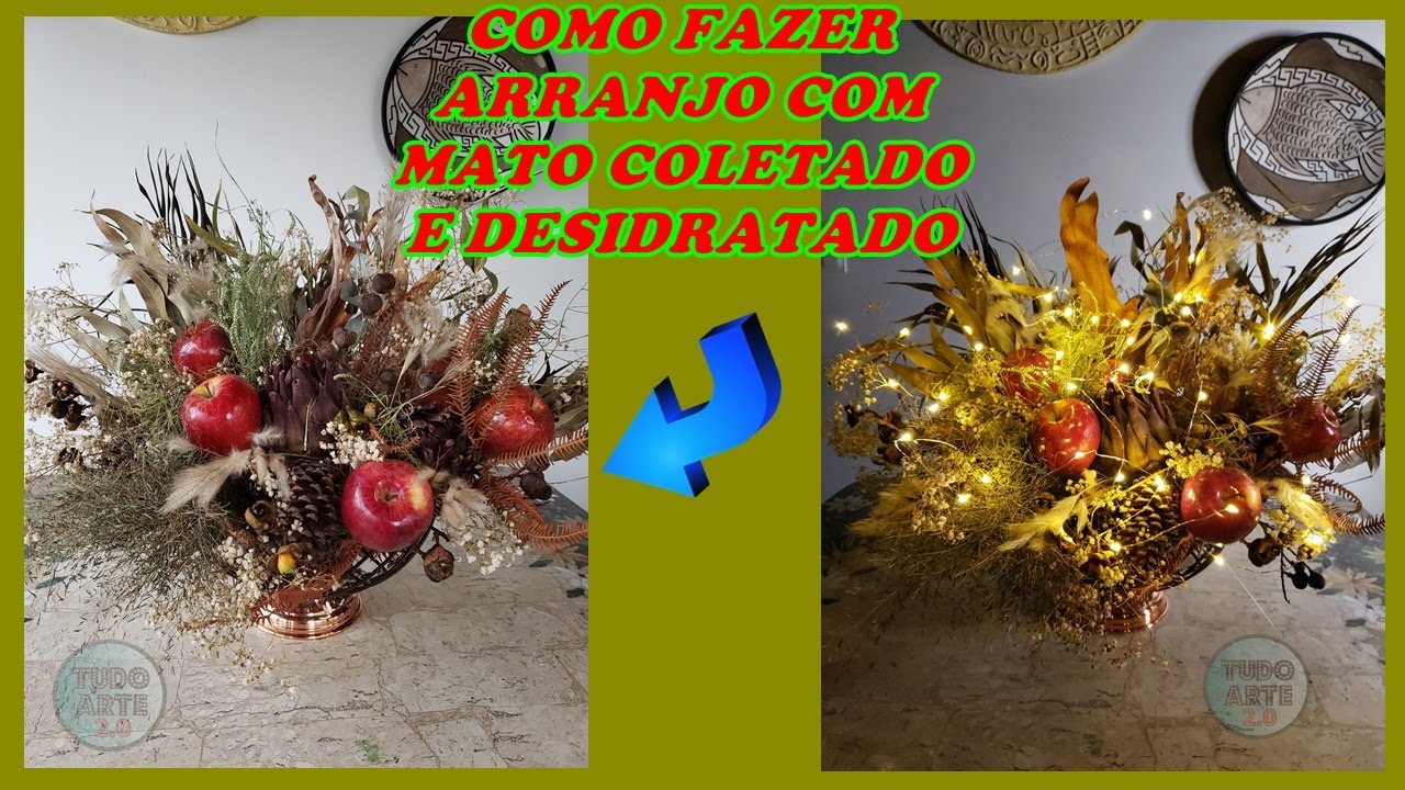 Como Fazer Arranjo com Mato Desidratado e Maçã