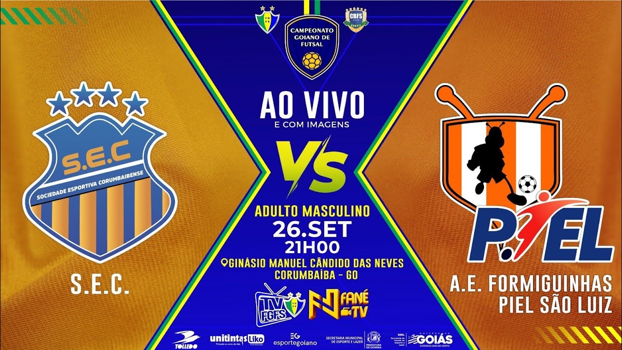 AO VIVO -  S.E.C. X A.E FORMIGUINHAS / CAMPEONATO GOIANO DE FUTSAL 2025