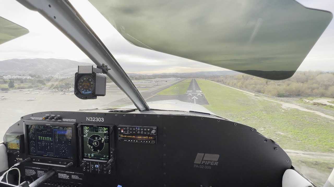 Ride along for base to landing in a Piper PA32-300
