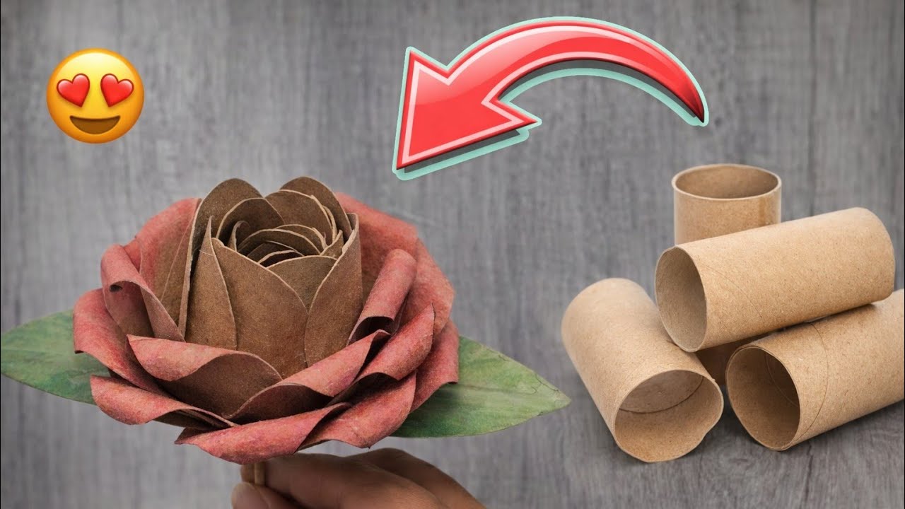  INCREÍBLE IDEA DE RECICLAJE rosas con rollos de papel higiénico /roses with toilet paper rolls