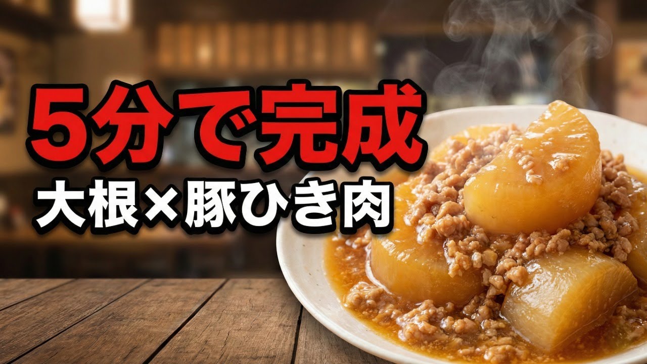 【煮るだけ5分】大根×豚ひき肉の甘辛あんかけ｜味しみ簡単・節約おかず