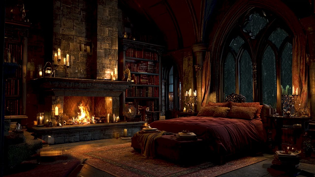 Sleeping in the King’s Library 🏰 3 Hours of Piano, Rain & Old Books