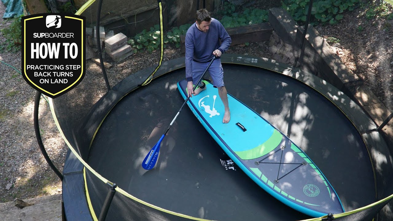 Practicing SUP step back turns on land / How to SUP video