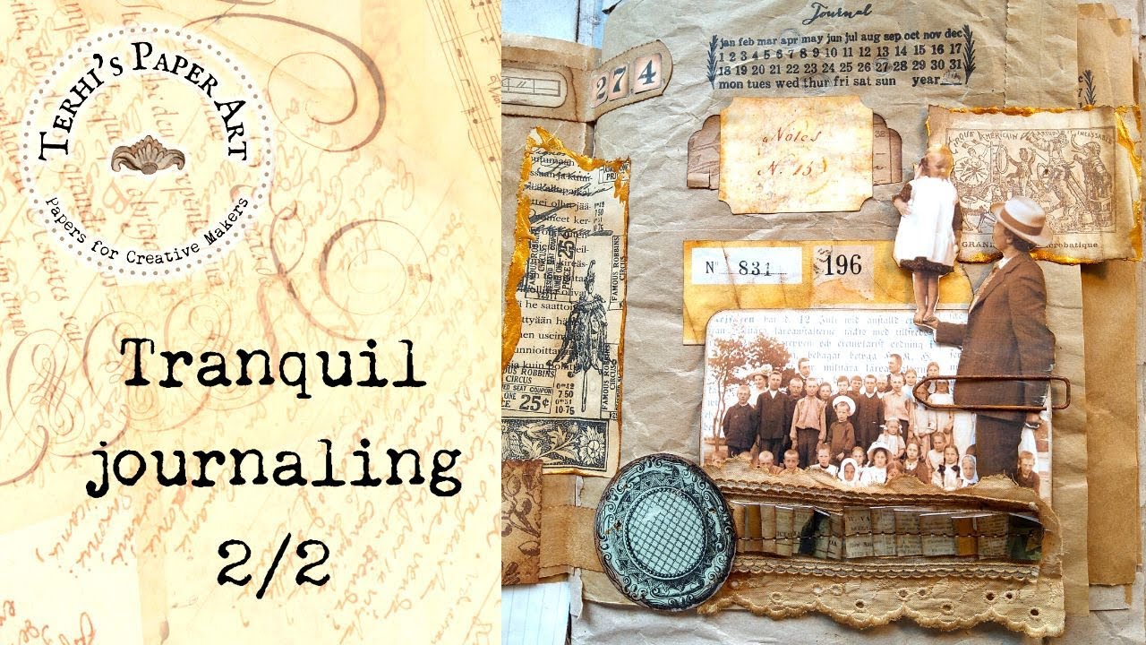 Journal with me - Tranquil journaling - how to use a junk journal - creative journal 2/2