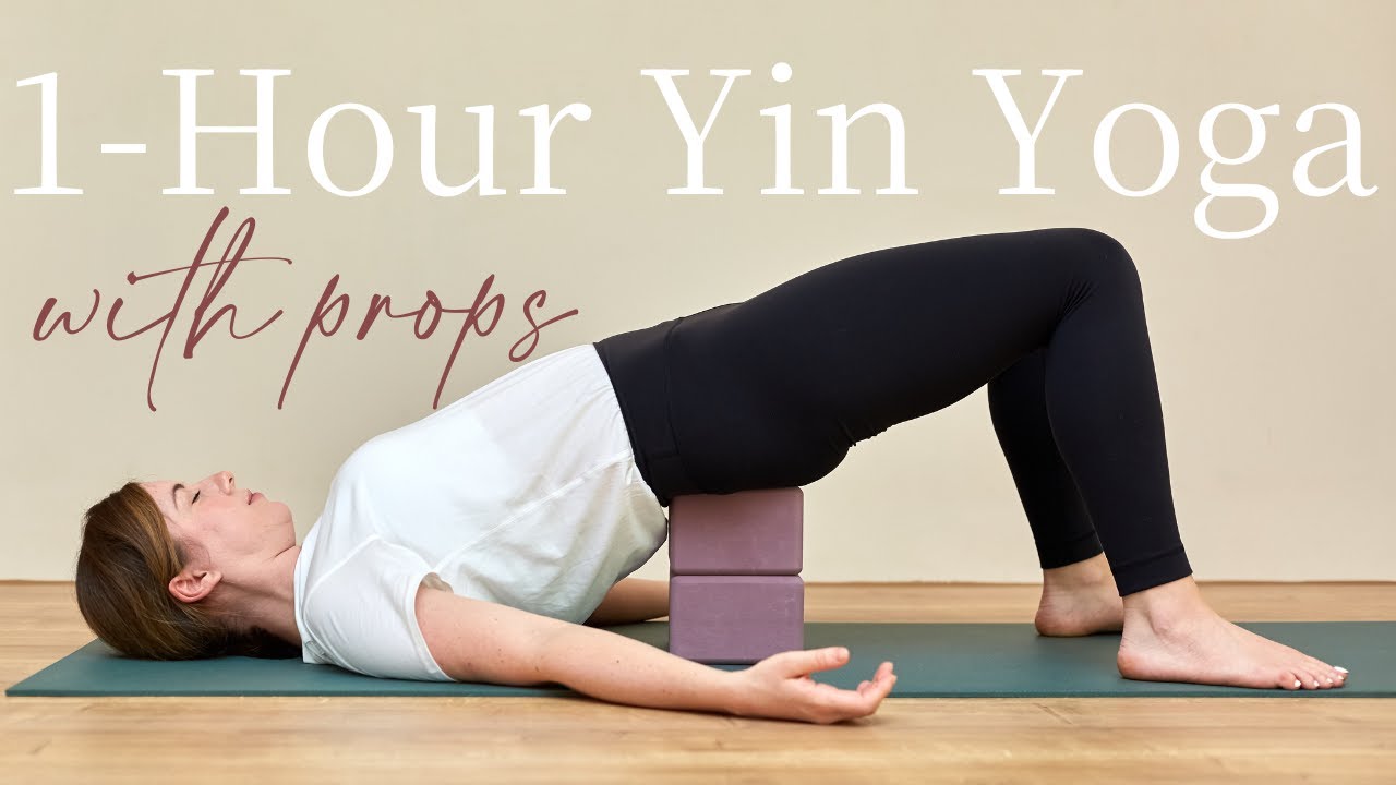 1 Hour Yin Yoga with Props | Full-Body Deep Stretch & Release Yin with Bolster & Yoga Blocks