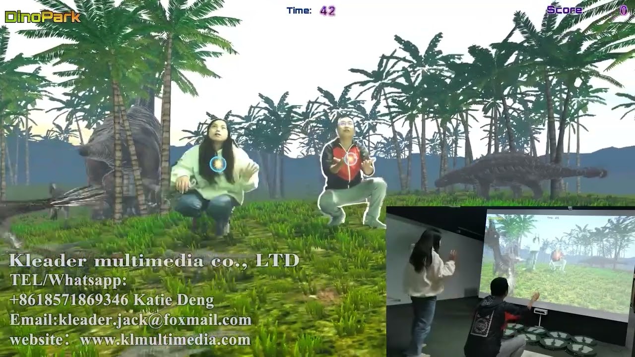 MR immersive dinosaur interaction Dinosaur interactive projection game
