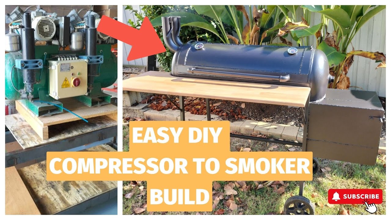 DIY Compressor tank into offset smoker FULL BUILD