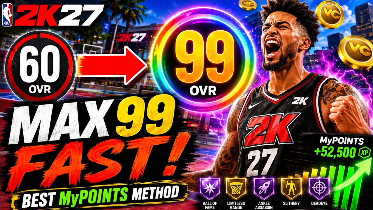 Как БЫСТРО получить 99 ОБЩИЙ РЕЙТИНГ в NBA 2K27! Лучший способ прокачки MyPOINTS