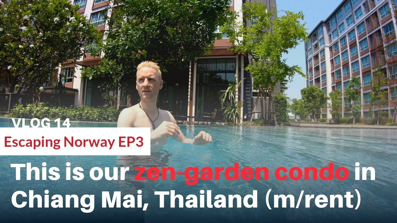 Beautifully settled at our luxury condo in Chiang Mai (Zen garden?)