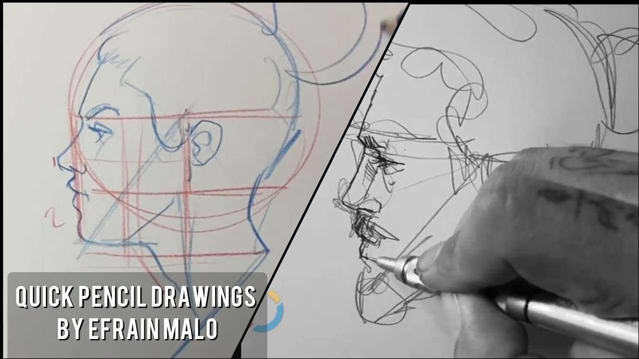 Efrain Malo Quick Pencil Drawings of People  #efrainmalo #portrait ​ #PencilSketches #art #tutorial