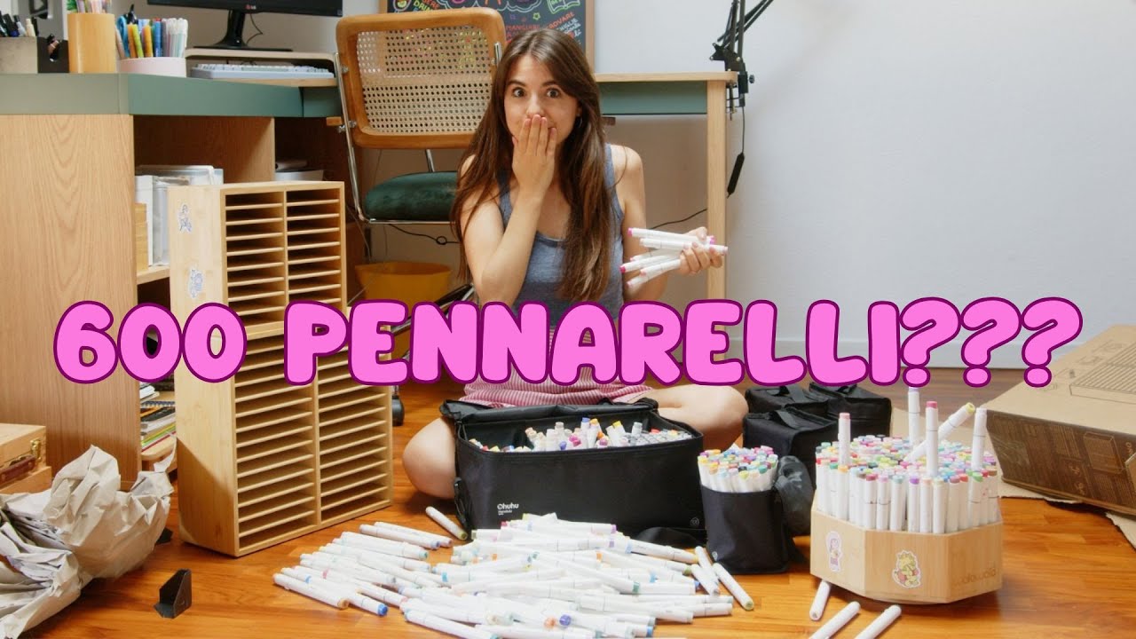 Riordino CENTINAIA DI PENNARELLI nel mio nuovo art studio 🎨 VLOG 🦖 Colorazione in ASMR