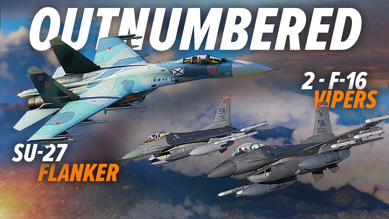 SU-27 Flanker Takes On 2 F-16 Vipers | DCS World
