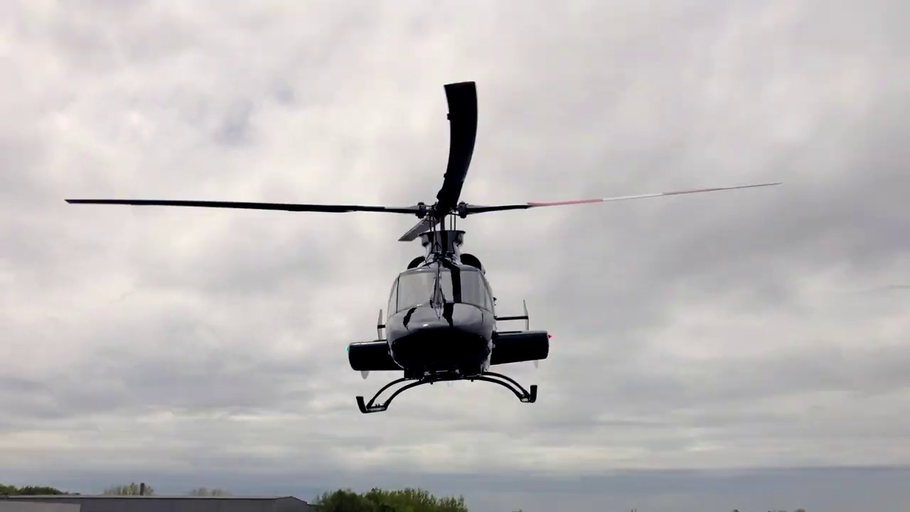 Black Bell 430 Helicopter Takeoff & Flyby