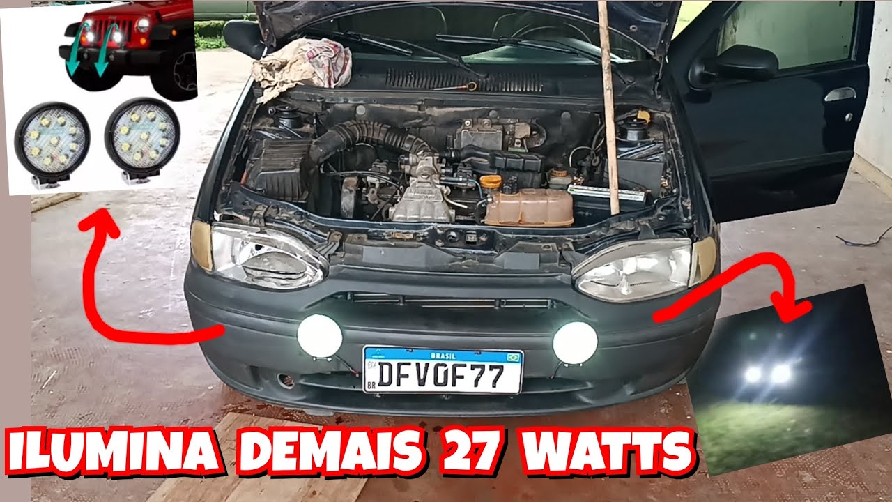 O MELHOR FAROL DE MILHA UNIVERSAL BOM E BARATO ... INSTALEI NO FIAT PALIO 🔥