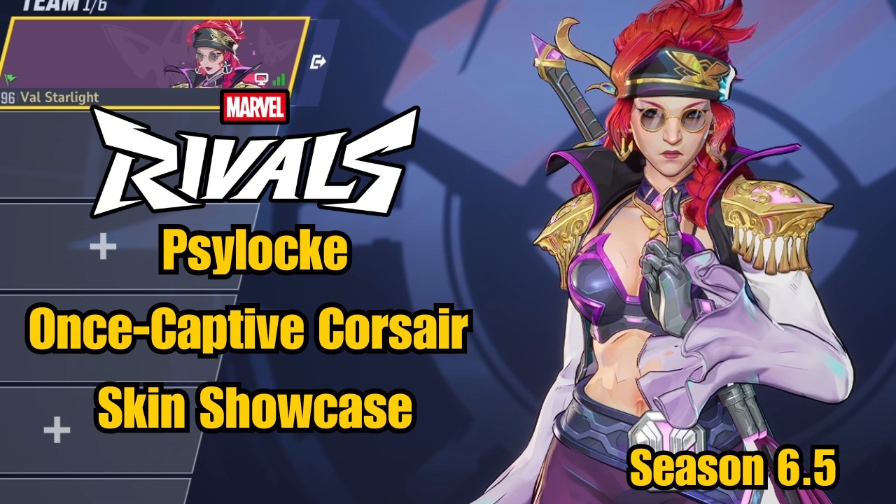 Psylocke | Once-Captive Corsair Skin Showcase | Marvel Rivals Gameplay Season 6.5