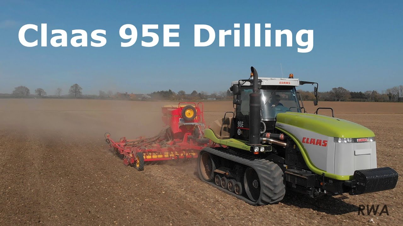 Claas 95E drilling Spring Barley