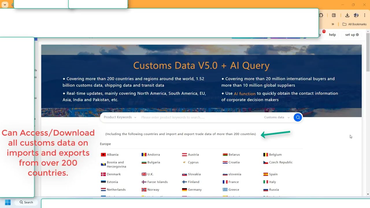 How to get customs trading data in import and export
