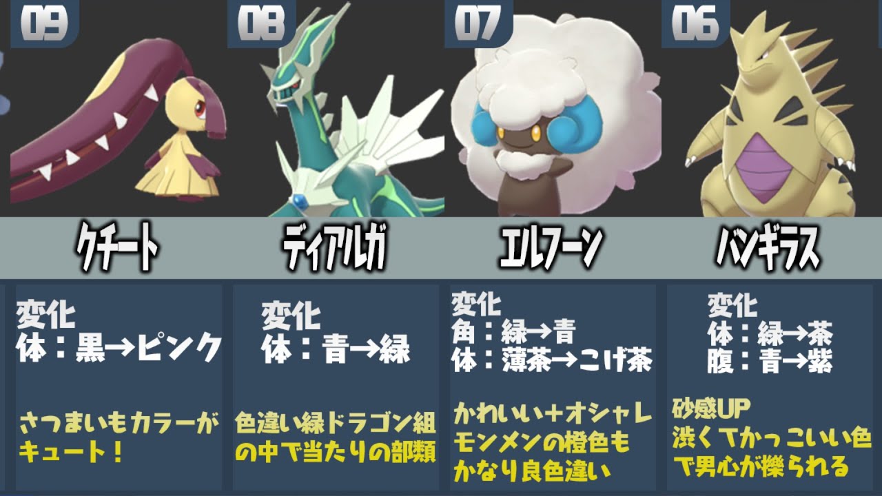 ポケモン廃人が厳選した『見た目がいい色違いランキングTOP10』