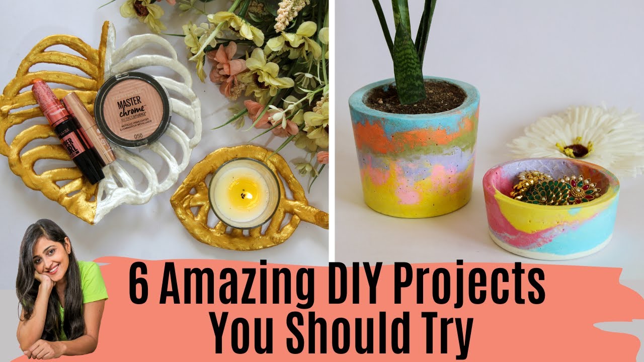 6 DIY Room Decor Projects You Should Try / DIY Using Cement, Wall Putty, POP Powder | Dhara Patel