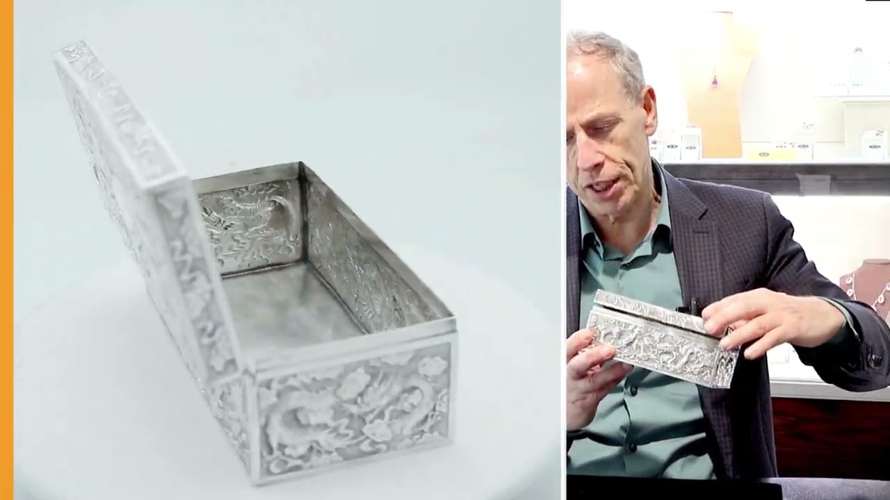 Chinese Export Silver Box - Antique Circa 1880