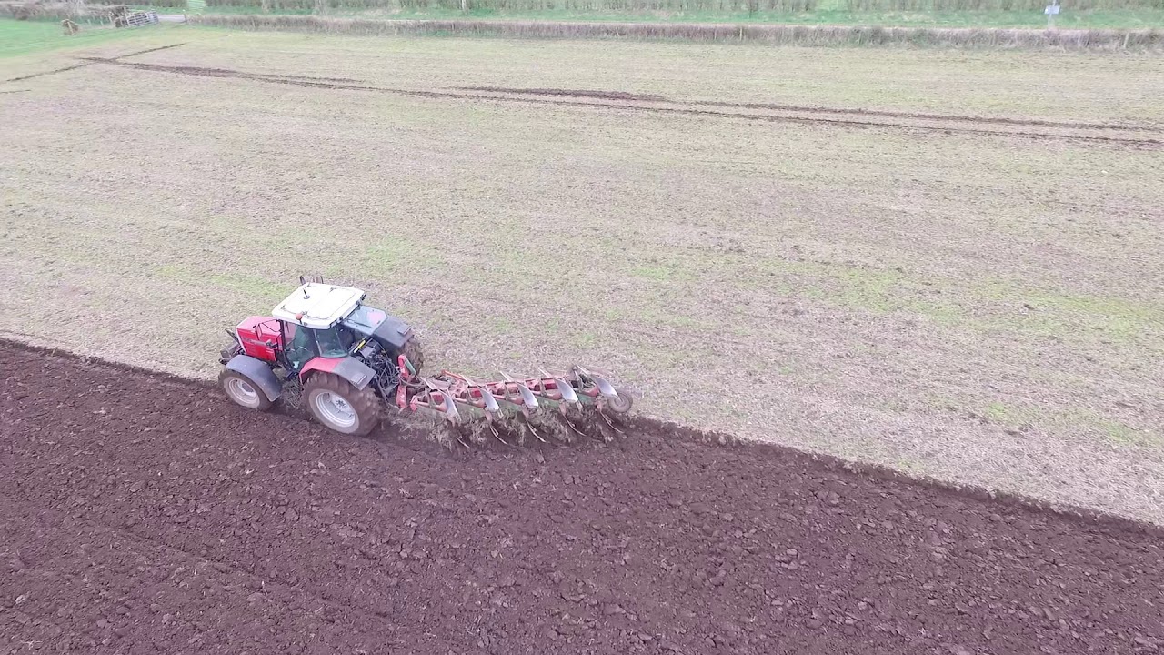Massey Ferguson 8130 & 5 Furrow Vari-Width Plough