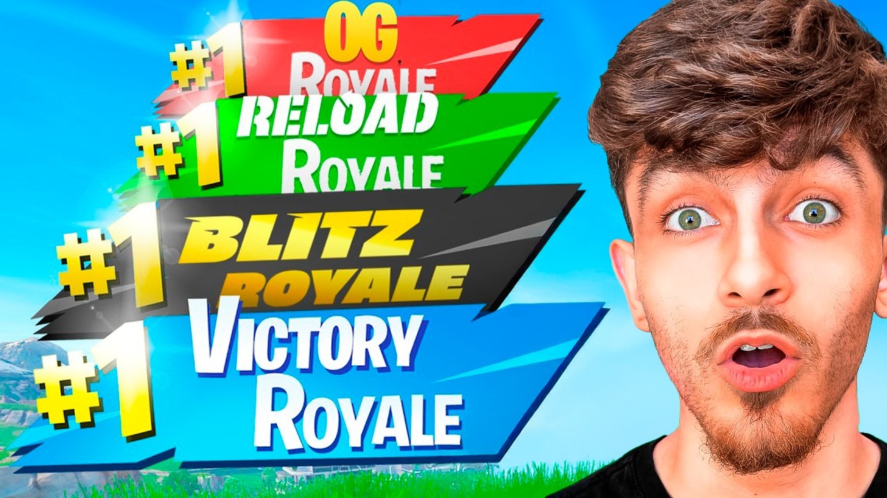 GANHEI EM TODOS OS MODOS DO FORTNITE SEM PERDER!