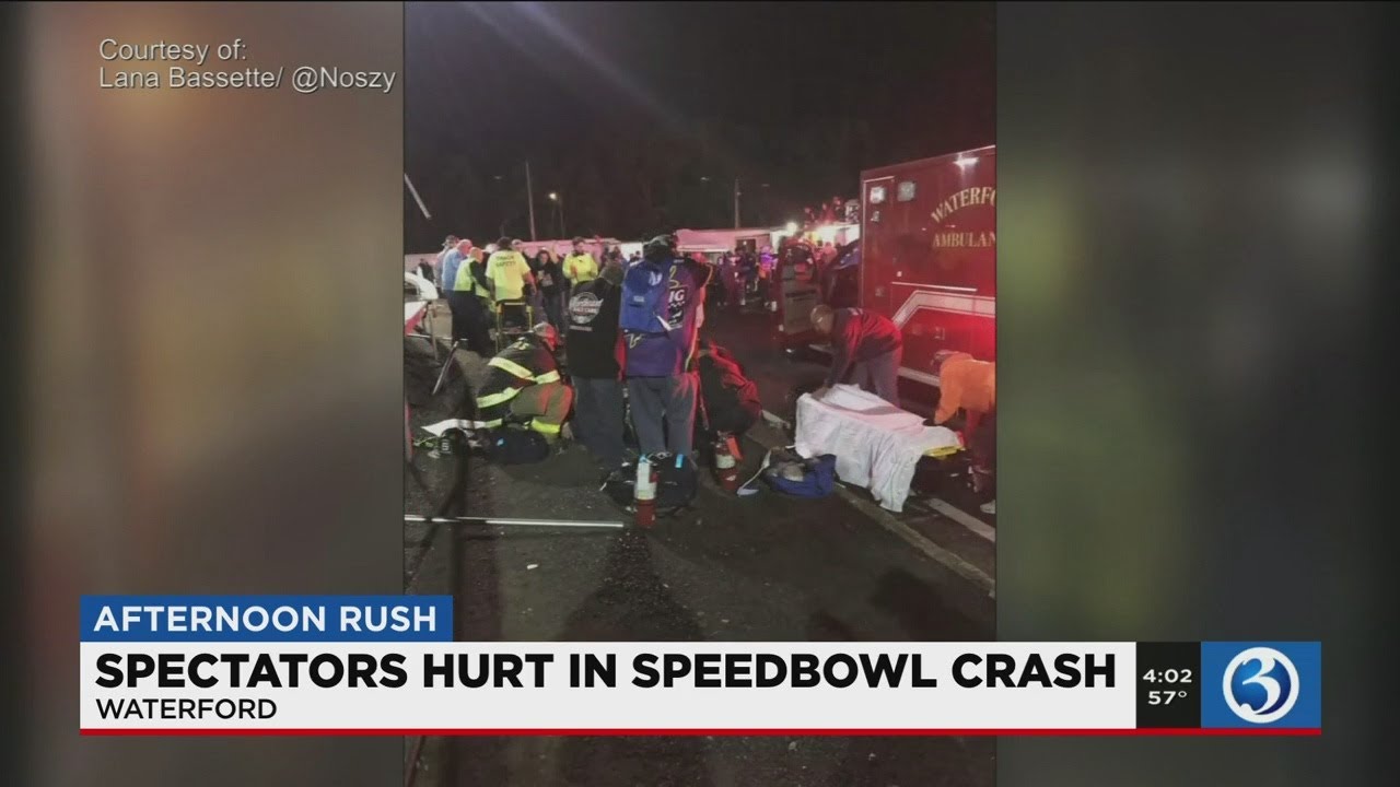 Video: Spectators were hurt following a crash at the Waterford Speedbowl
