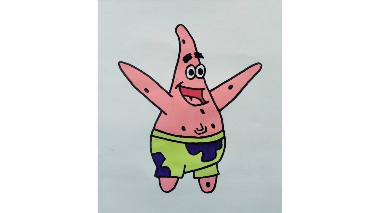 Easy Drawing of Patrick Star | Learn How to Draw a Patrick Star from Spongebob Squarepants Series |