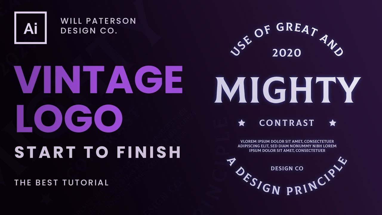 How To Design A Professional Typographic Vintage Logo ✍🏻