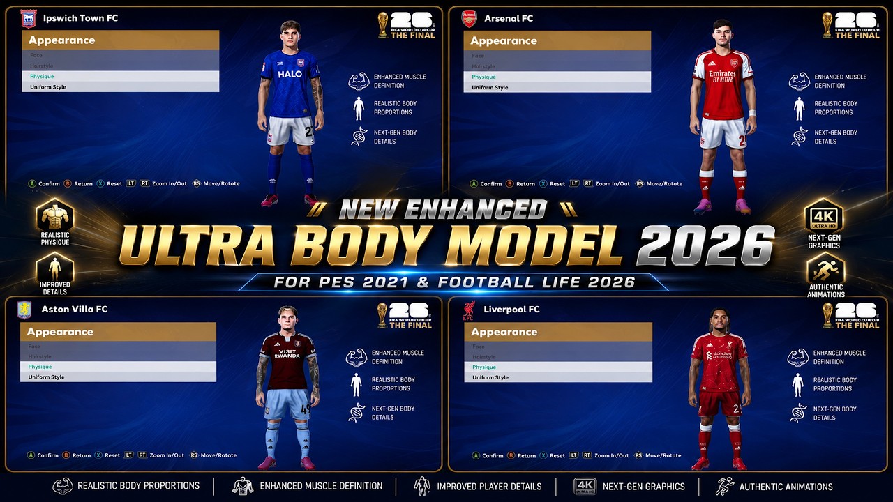 New Enhanced Ultra Body Model 2026 - PES 2021 & Football Life 2026