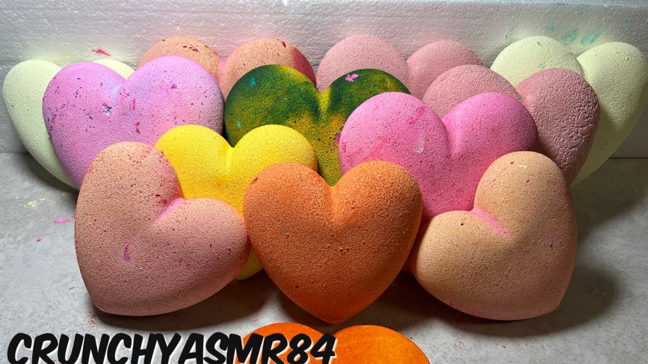 12 Colorful Chalk Heart Crush | Oddly Satisfying | Collab w/ @cabinofideas-silence77list88