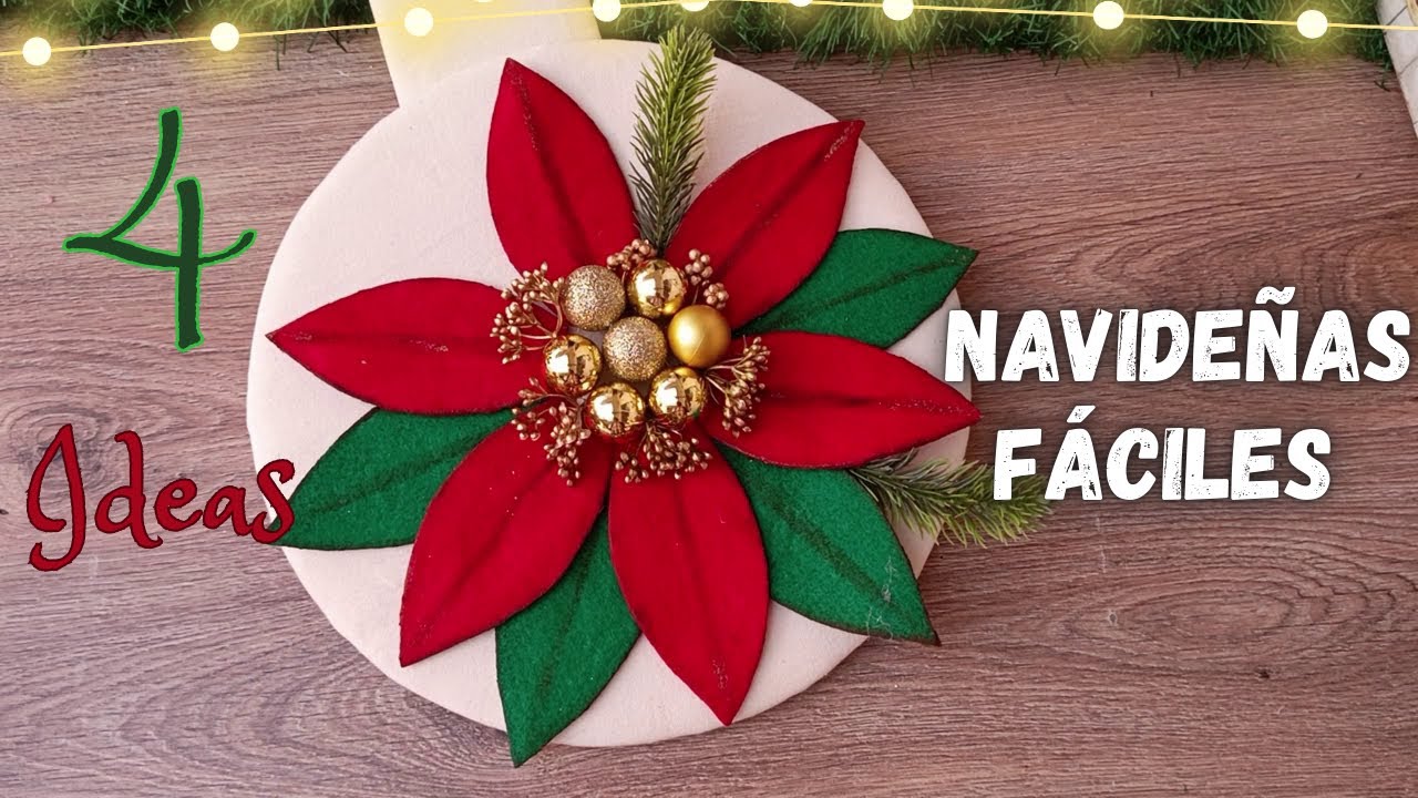 4 IDEAS NAVIDEÑAS FACILES Y RAPIDAS QUE PUEDES HACER DE ULTIMO MOMENTO/MANUALIDADES CON RECICLAJE/.