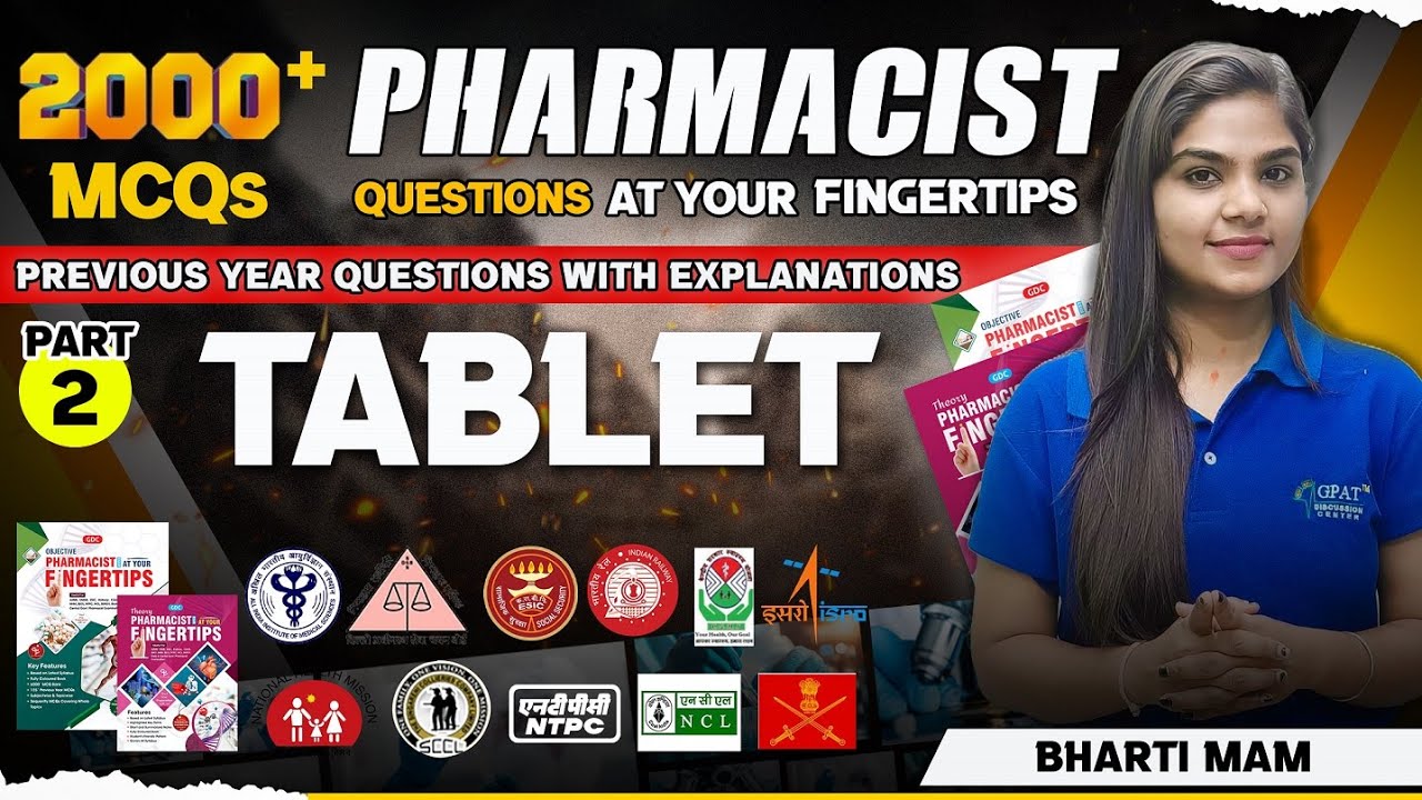 L-2 | PHARMACIST PREVIOUS YEAR QUESTION AT YOUR FINGERTIPS (TABLET) #pharmacistexamquestionpaper