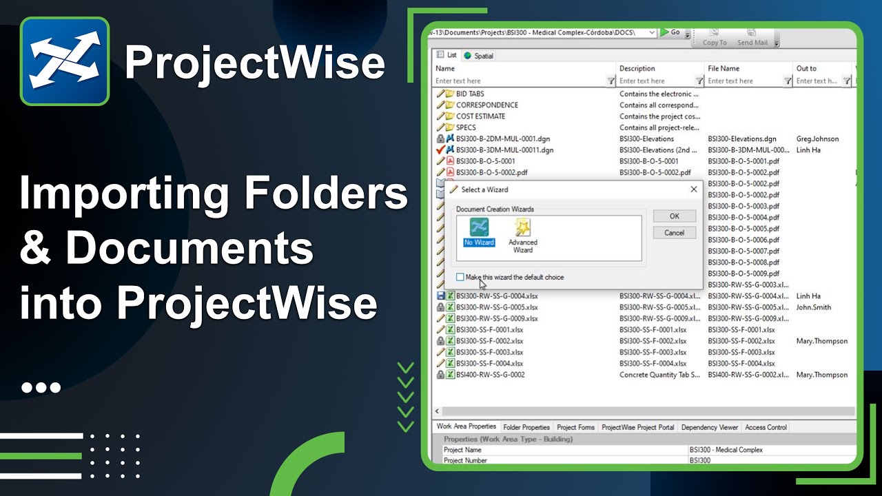 Lesson 7: Importing Folders/Documents into ProjectWise