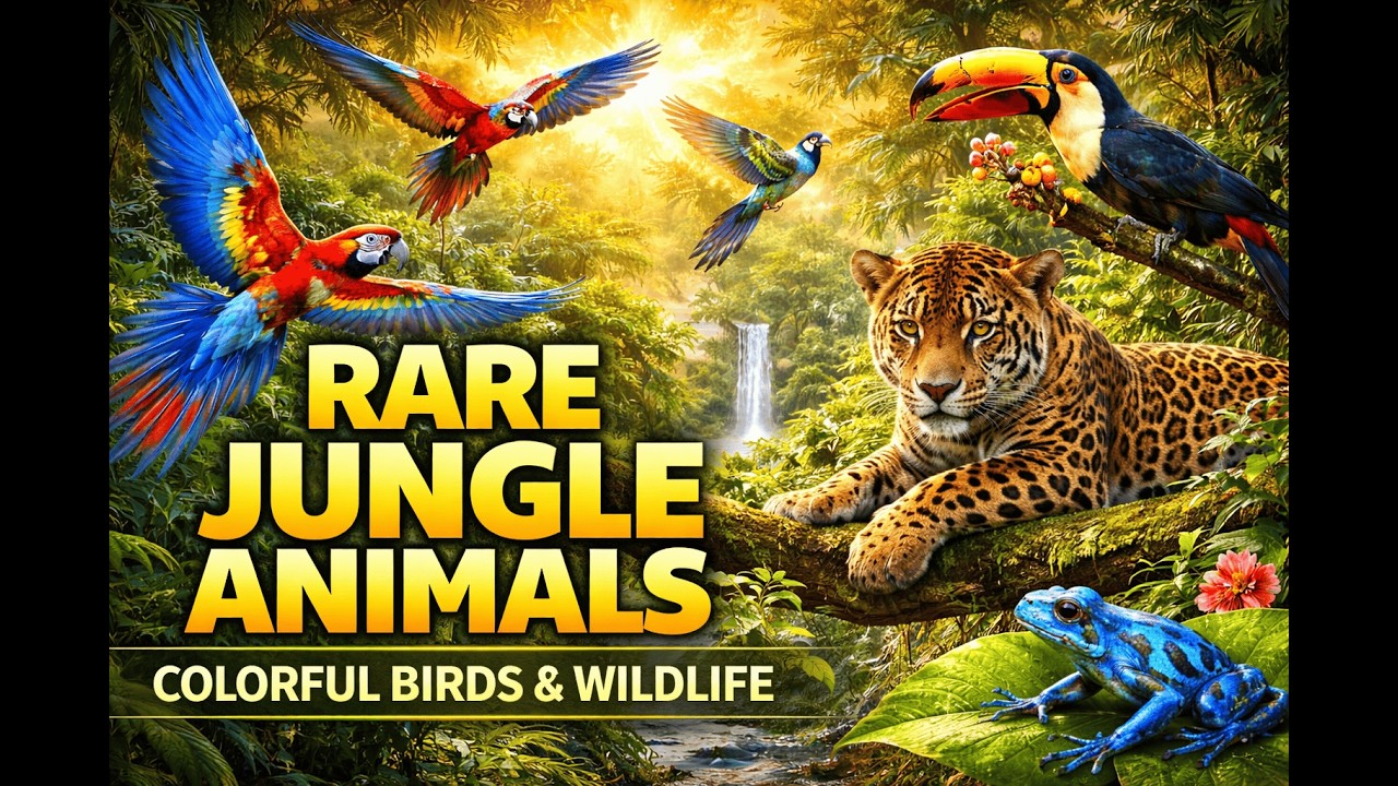 👉 Rare Jungle Animals & Colorful Birds of Amazon Rainforest 🦜 Cinematic Nature Relaxation