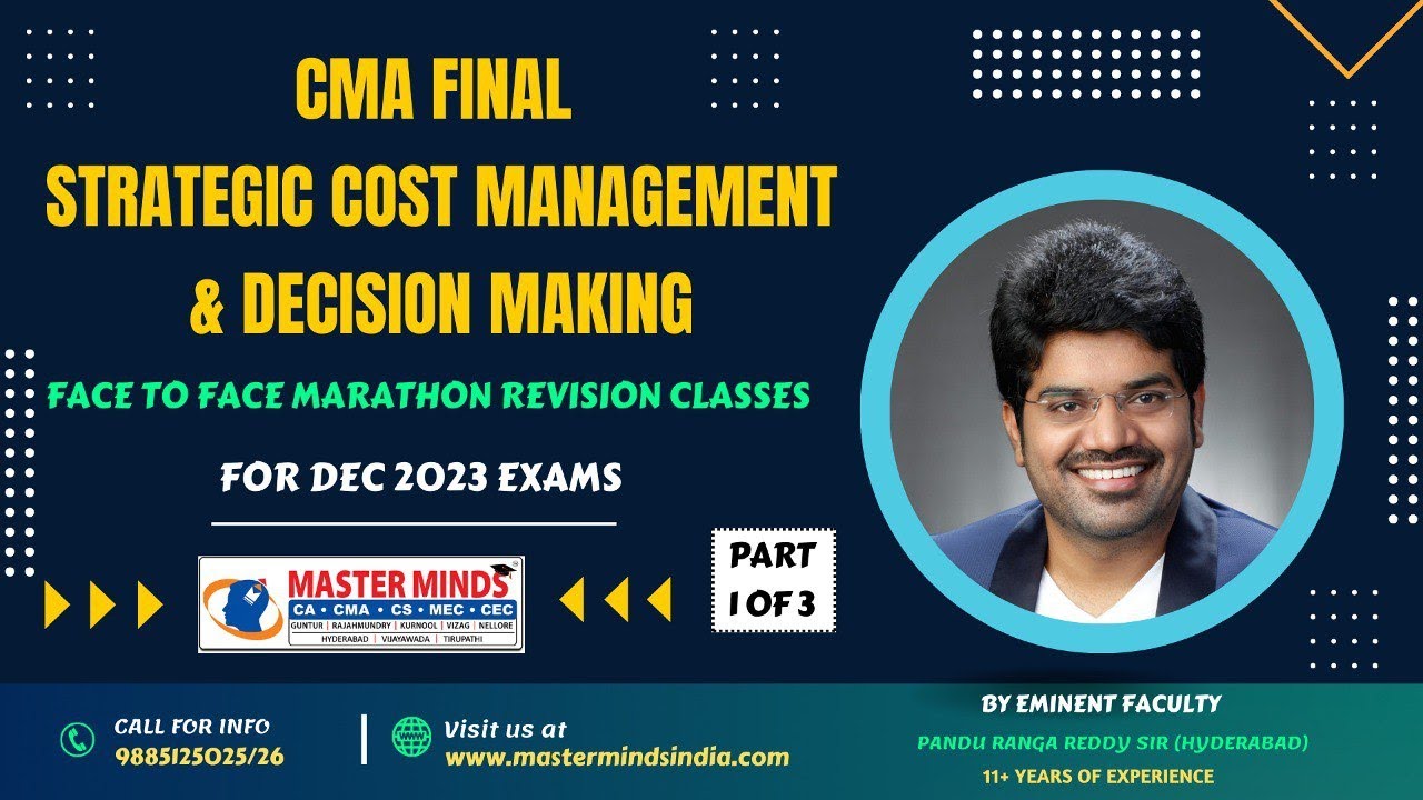 P1215 | CMA Final | Strategic Cost Management & DM | English & Telugu | Marathon | Dec 23 |Part 1/3