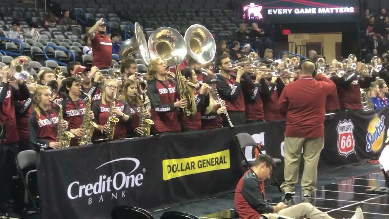 University of Oklahoma Pep band plays their fight song, Boomer Sooner.