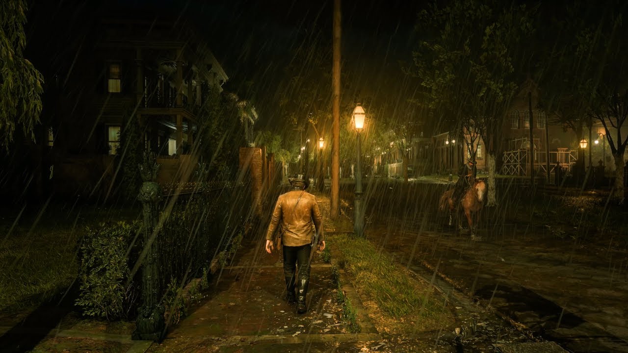 Walking Through Heavy Rain & Thunderstorm as Arthur | RDR2 Ambient ASMR