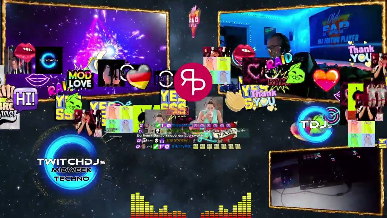 One-year anniversary as a Twitch affiliate during Twitch Djs Midweek Techno Raid Train!
