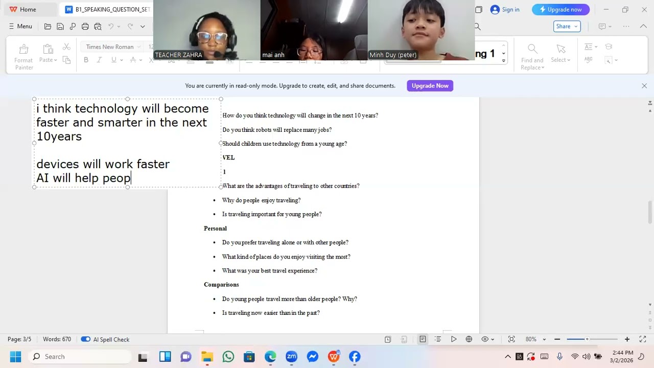 KIMENGLISH - MS ZAHRA  - PETER & LINDA (WEEK 69)