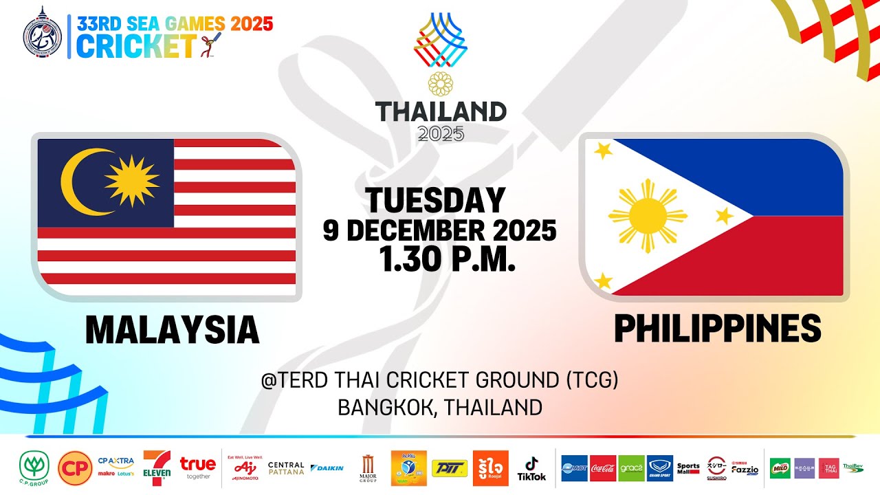 DAY 1 | LIVE🔴 33rd SEAGAMES 2025 - CRICKET SPORT | 01:30 P.M. | MALAYSIA VS PHILIPPINES | T20 | MALE