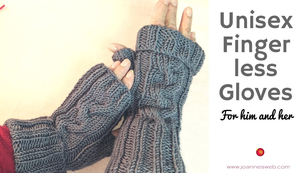 Knitted Unisex Fingerless Gloves - Knitting Gloves for Him / Her