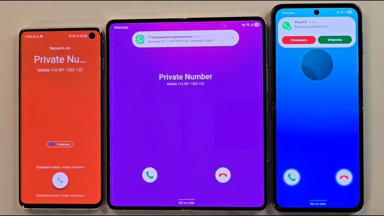 Three phone Incoming call Same time Samsung S10 Samsung ZFold 4 Samsung ZFlip 3