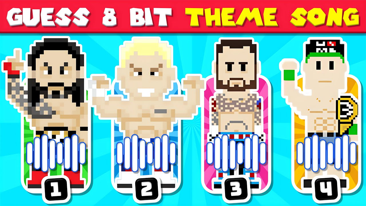 Guess the WWE Wrestler from Their 8 Bit Theme Song 🤔🎵 CM Punk, Jey Uso, Roman Reigns