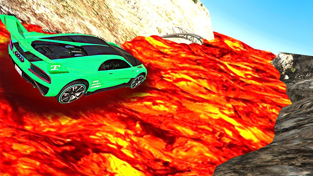 GTA VOLCANO MOUNTAIN RACE! (GTA 5 Funny Moments)