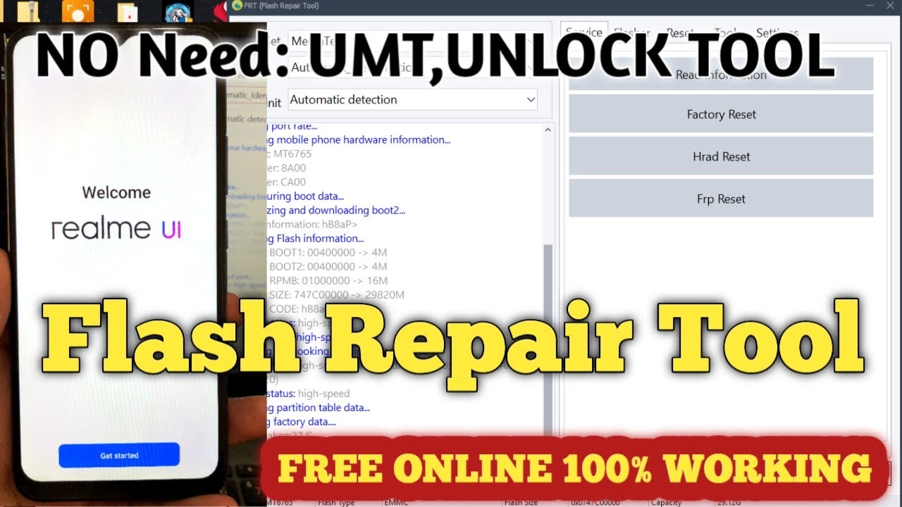FRT ( Flash Repair Tool ) 2024 Qualcomm + Mediatek | Factory Reset & Reset FRP  | Read & Write Flash
